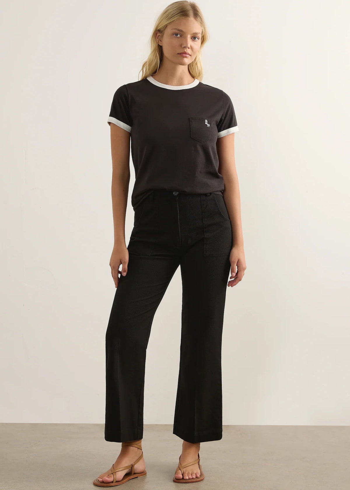 Carter Ringer Tee - Black/White