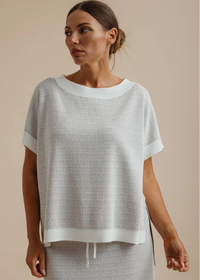 Crepe Knitted Tee Pullover - Salt / Granite