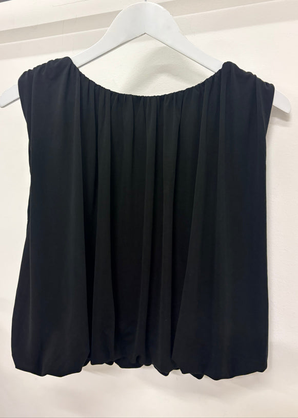 Bubble Hem Top - Black
