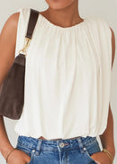 Bubble Hem Top - Ivory