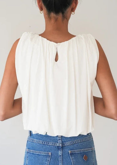 Bubble Hem Top - Ivory