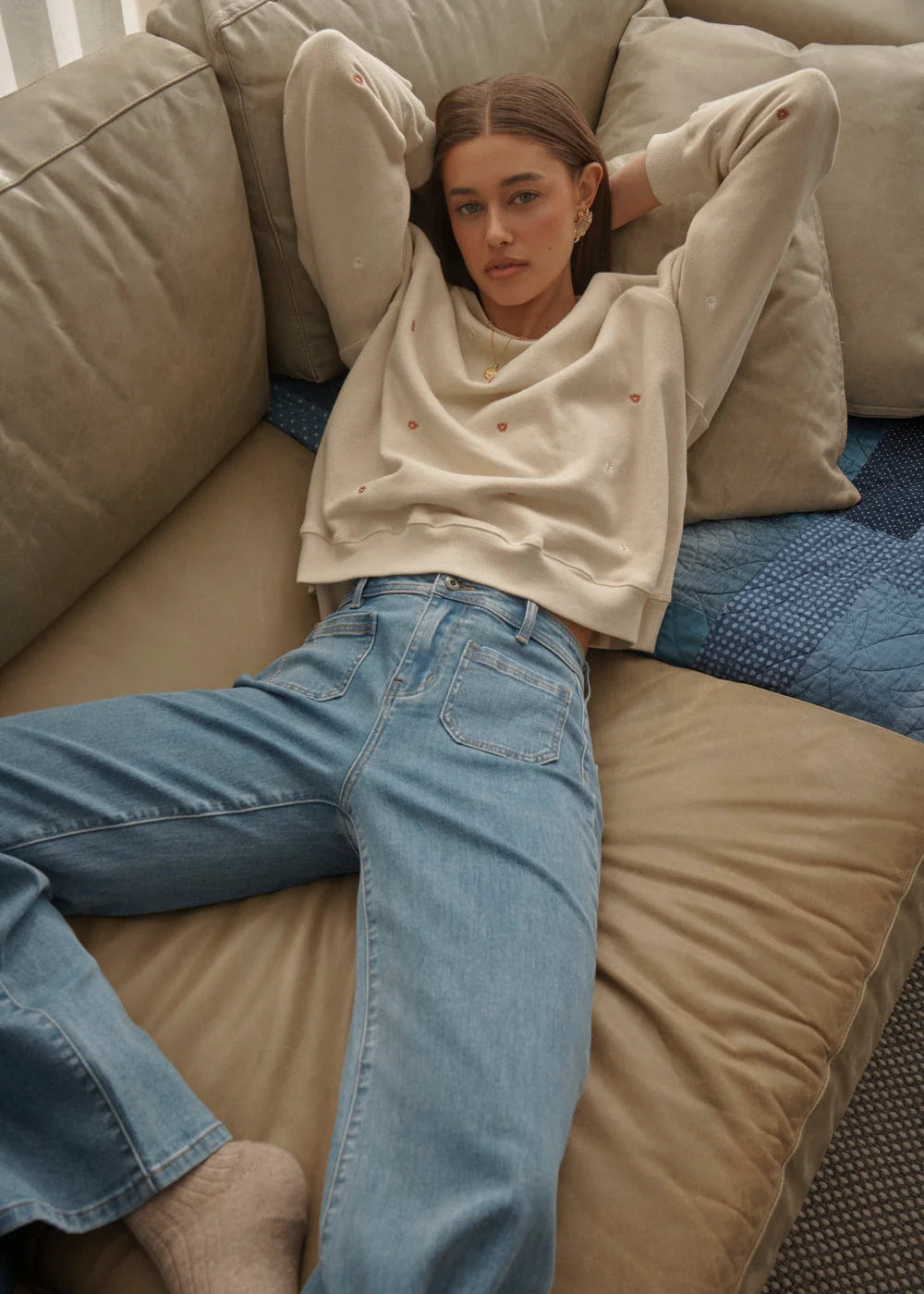 Kireina Patti Sweatshirt Daisy Vanilla
