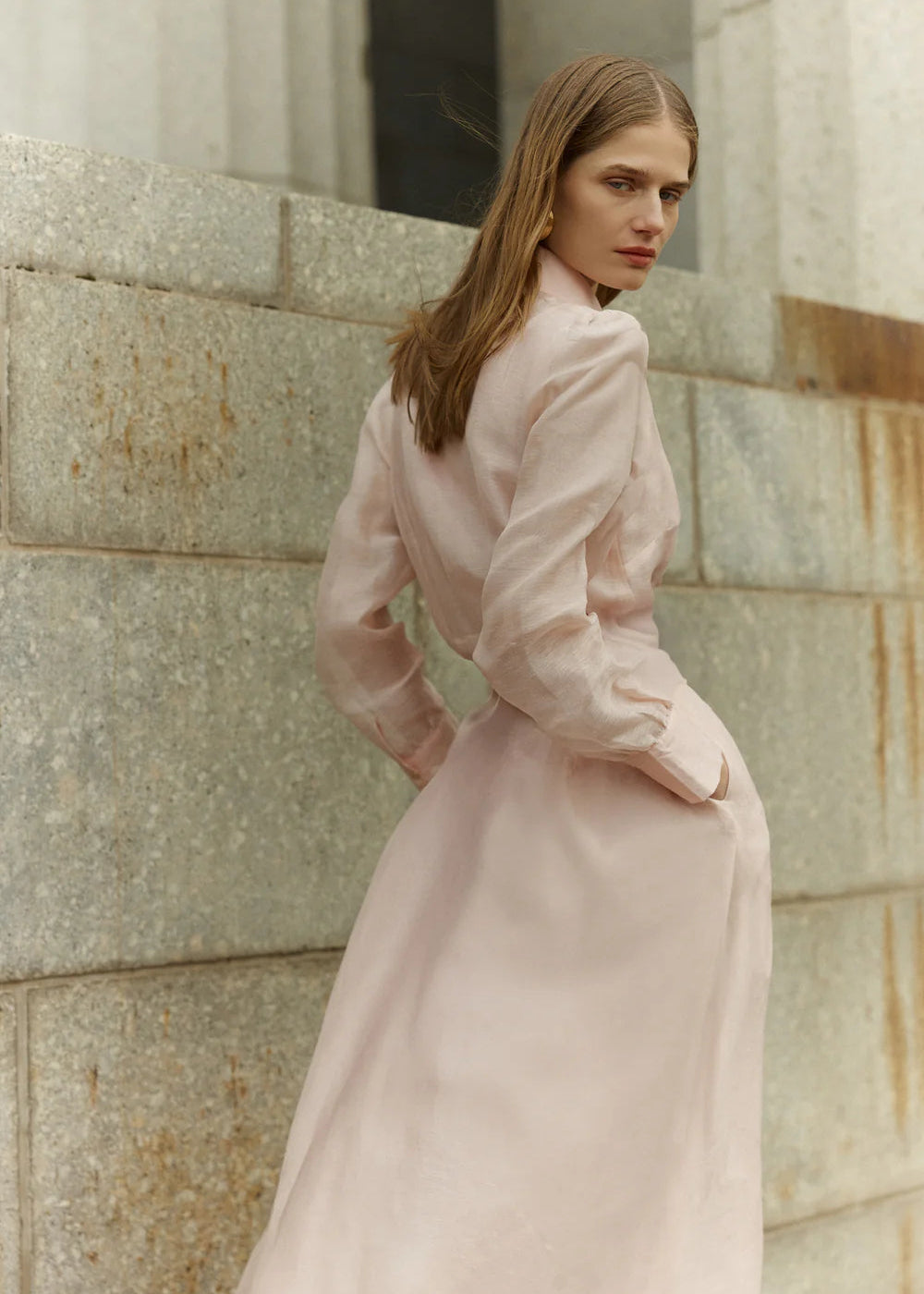 Julie Maxi Shirt Dress Pink