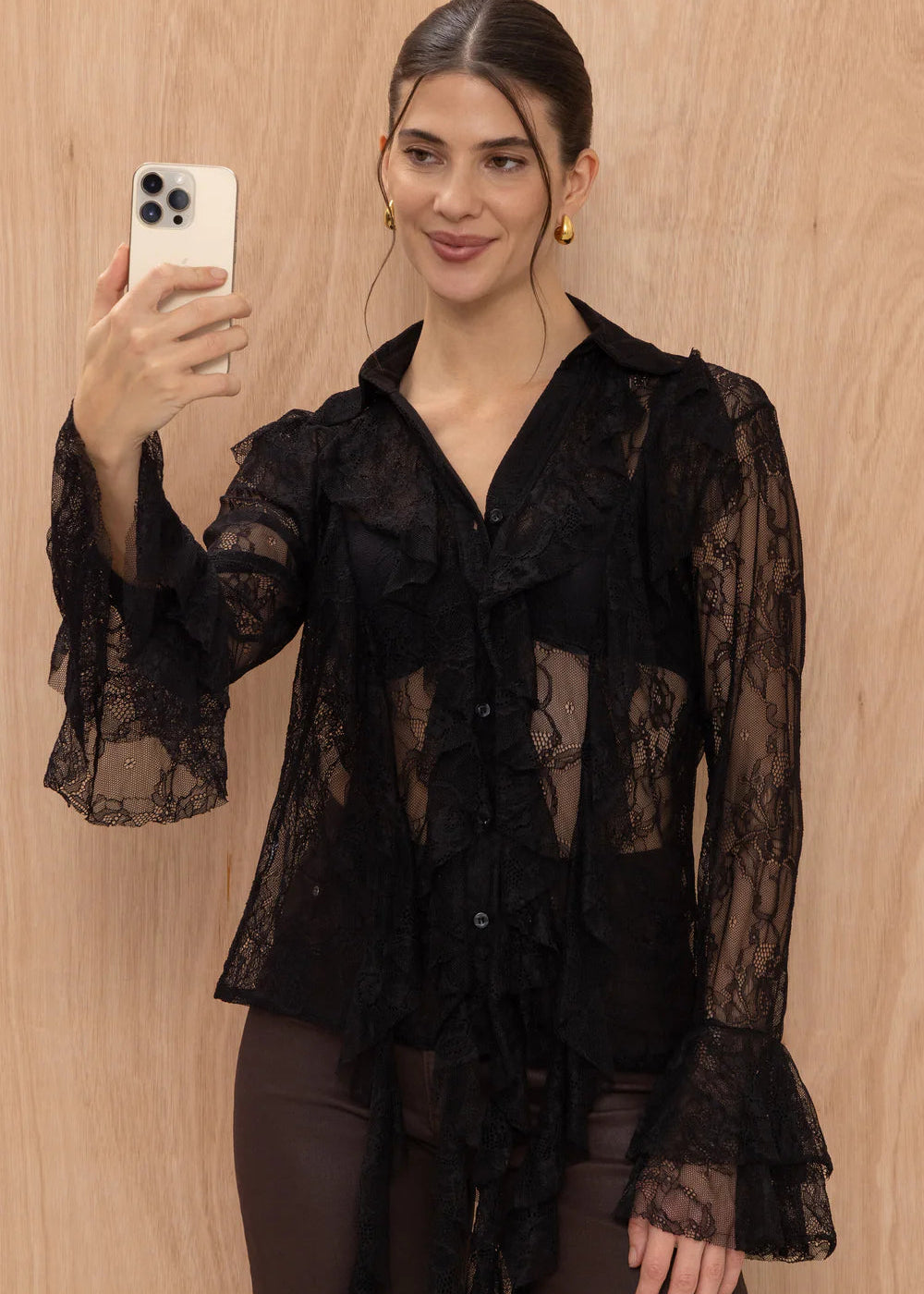 Lilly Lace Shirt Black