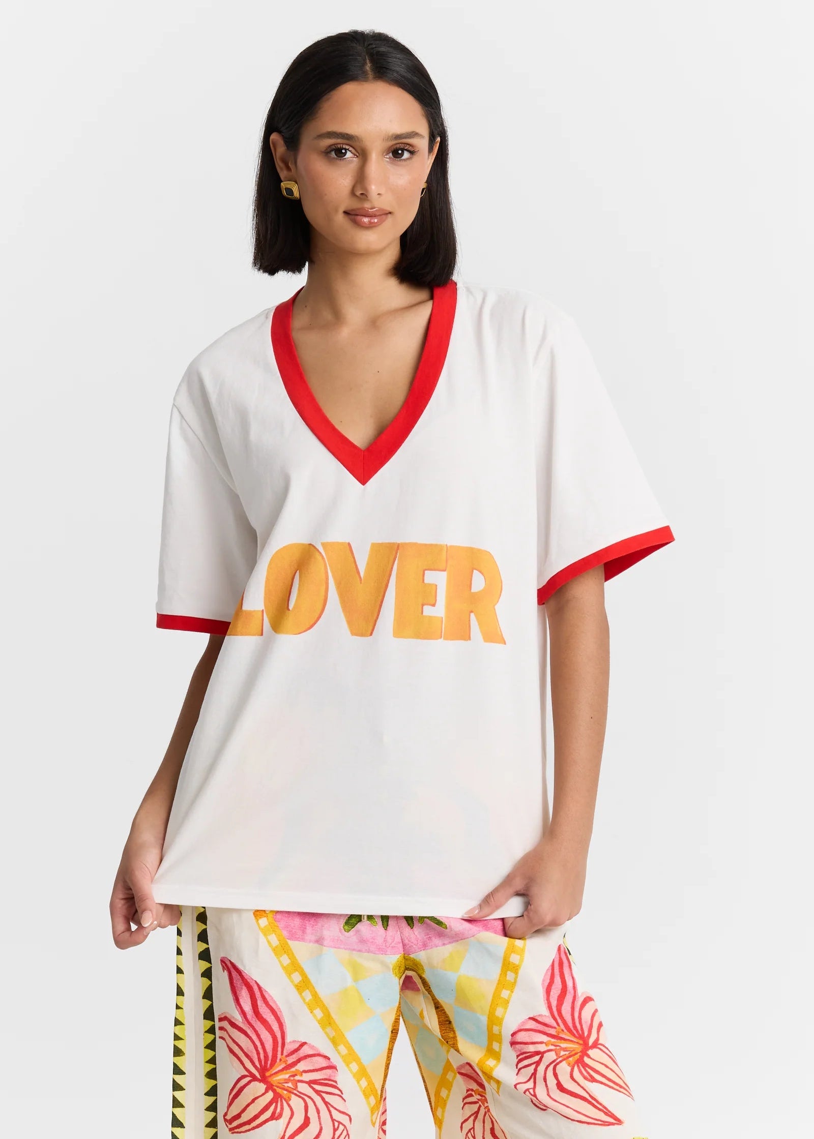 Lover V-neck Tee White