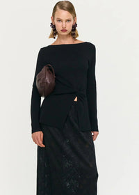 Staple The Label Miya Twist Knit Top - Black