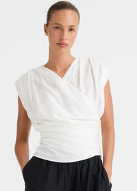 Morrison Celine Wrap Top - White