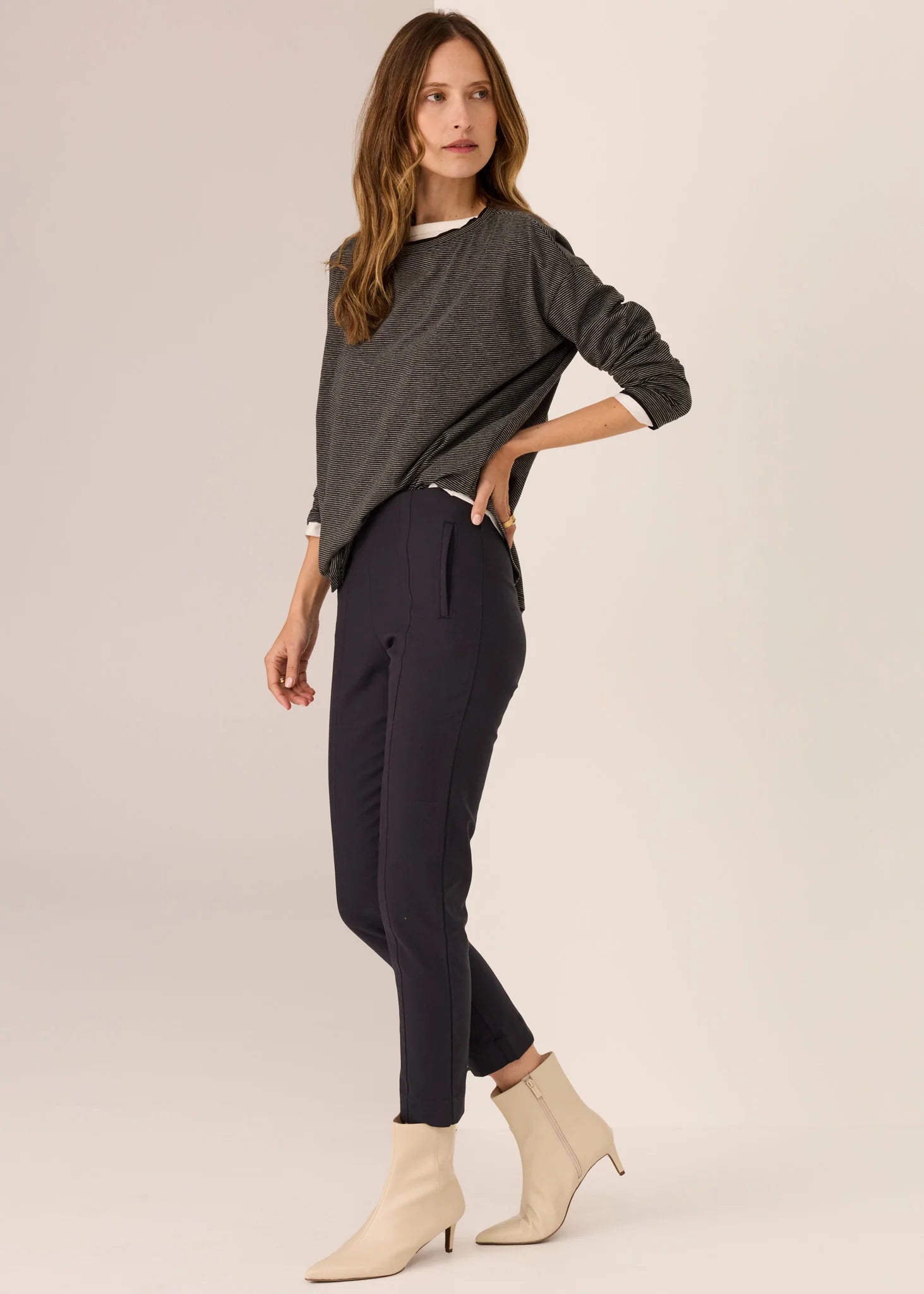 Mannix Stripe Long Sleeve Tee Black