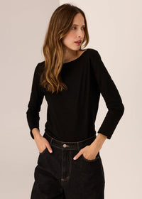 Silas Boat Neck Tee Black