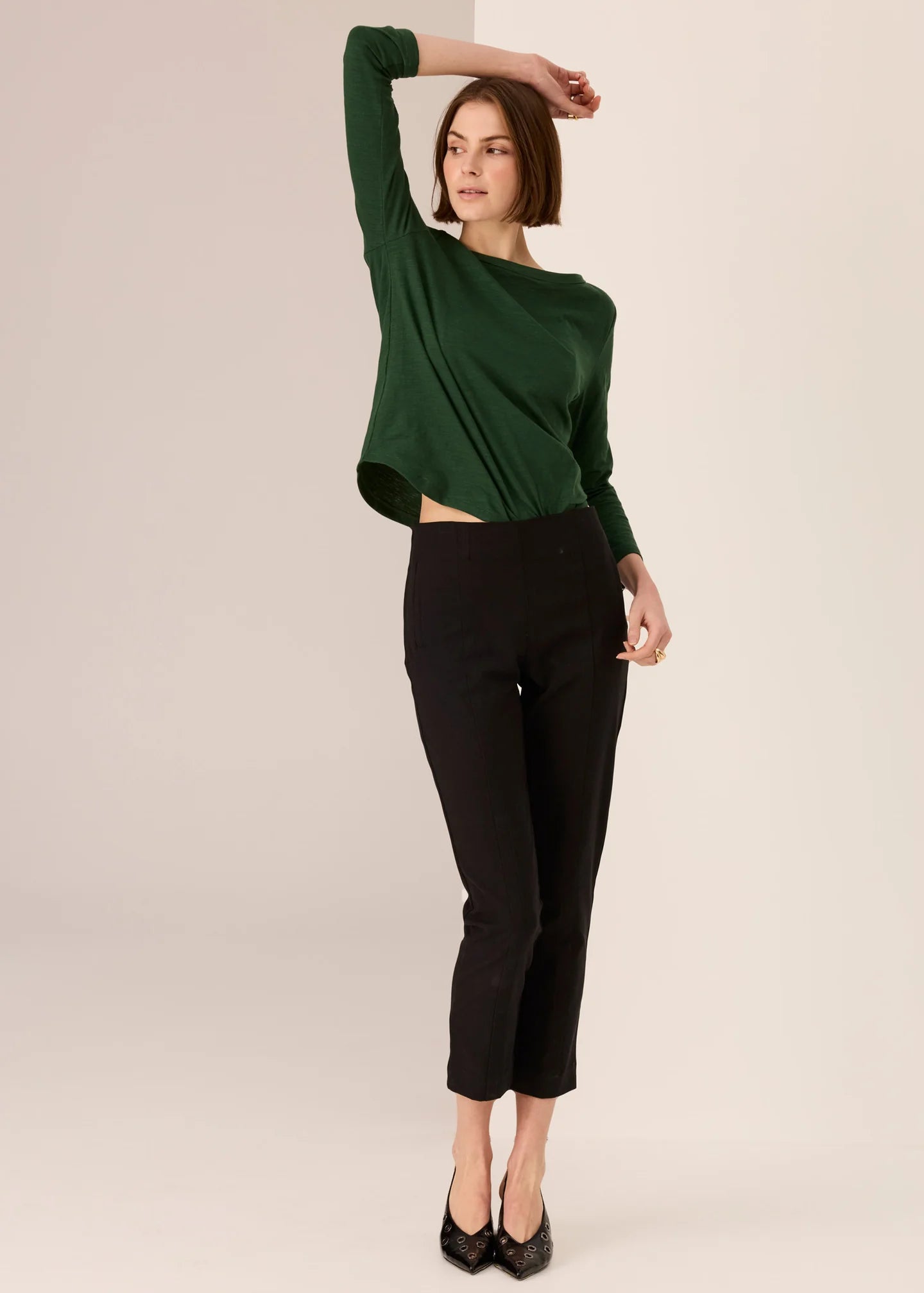 Silas Boat Neck Tee Green