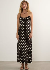 Anne Tie Slip Maxi Dress - Black