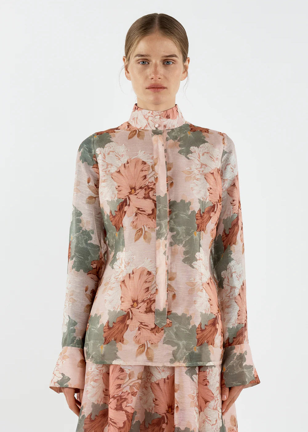 Iris Bell Shirt Pink Green