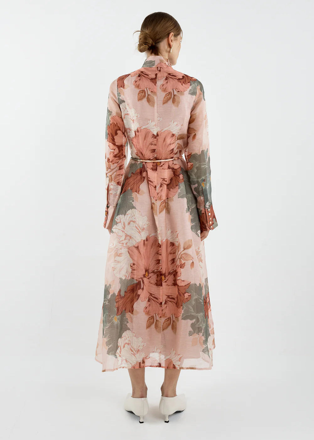Iris Bell Shirt Dress Pink Green