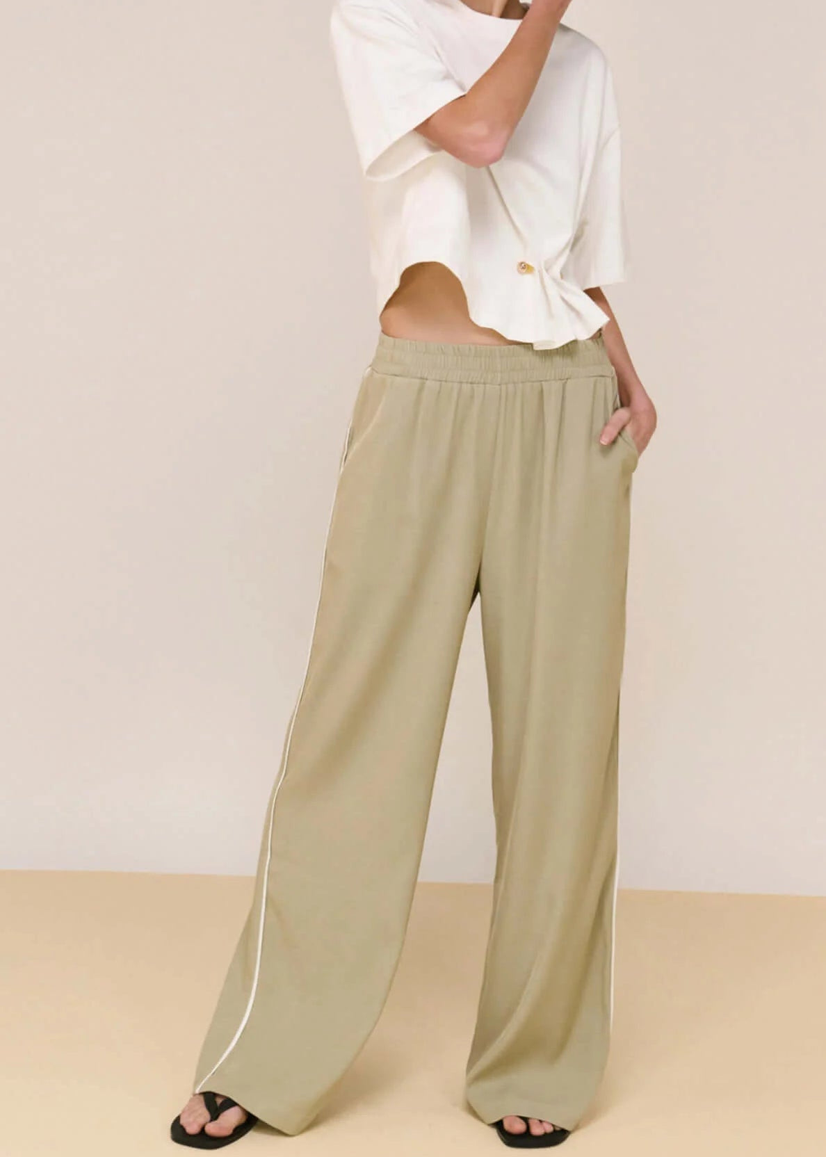 Dion Pant Sage Cream
