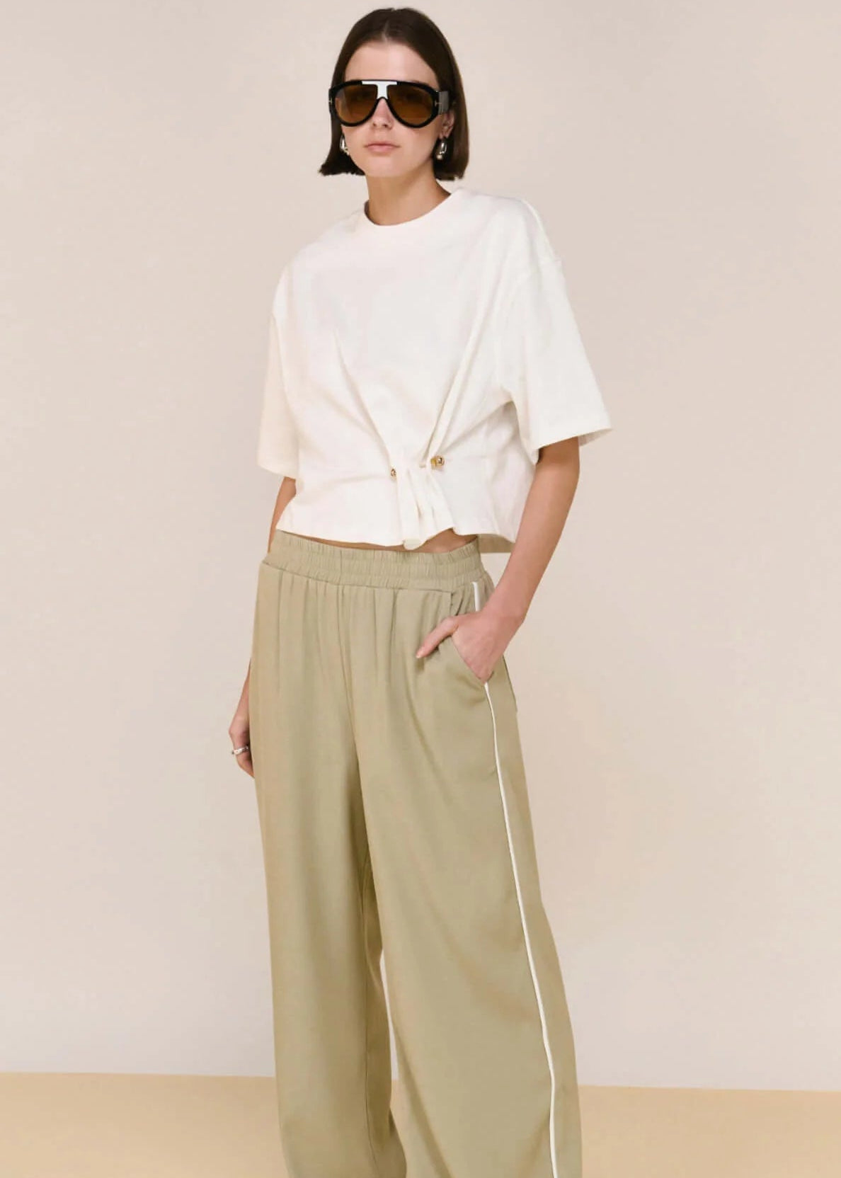 Dion Pant Sage Cream