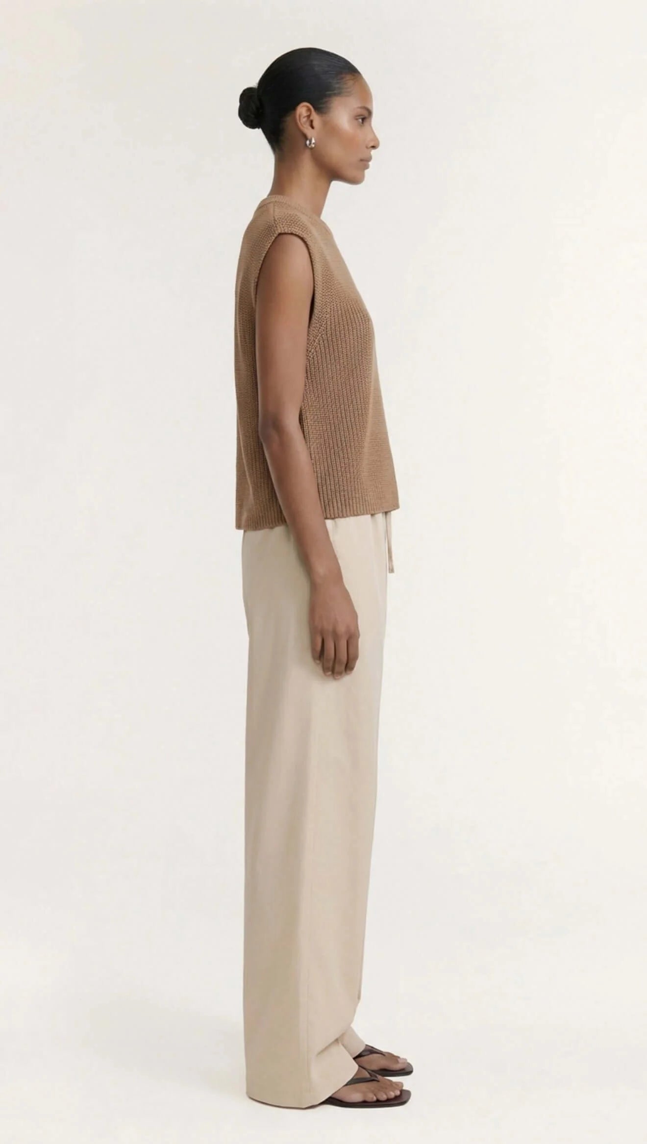 Ellis Knit Tank Top - Taupe