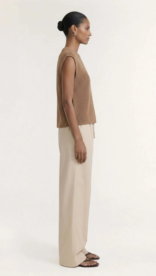 Ellis Knit Tank Top - Taupe