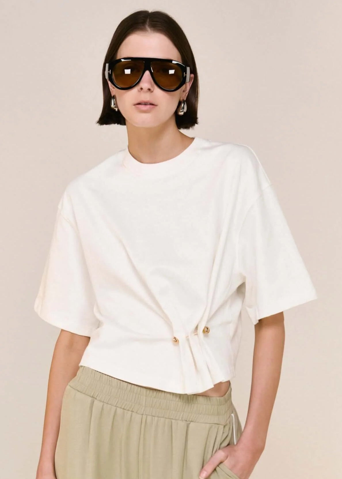 Lune Crop Tee White