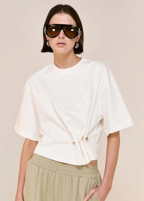Lune Crop Tee White