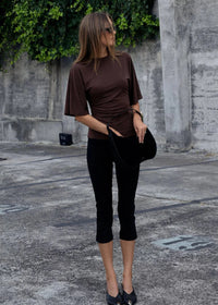 Ivy Cape Sleeve Top Chocolate