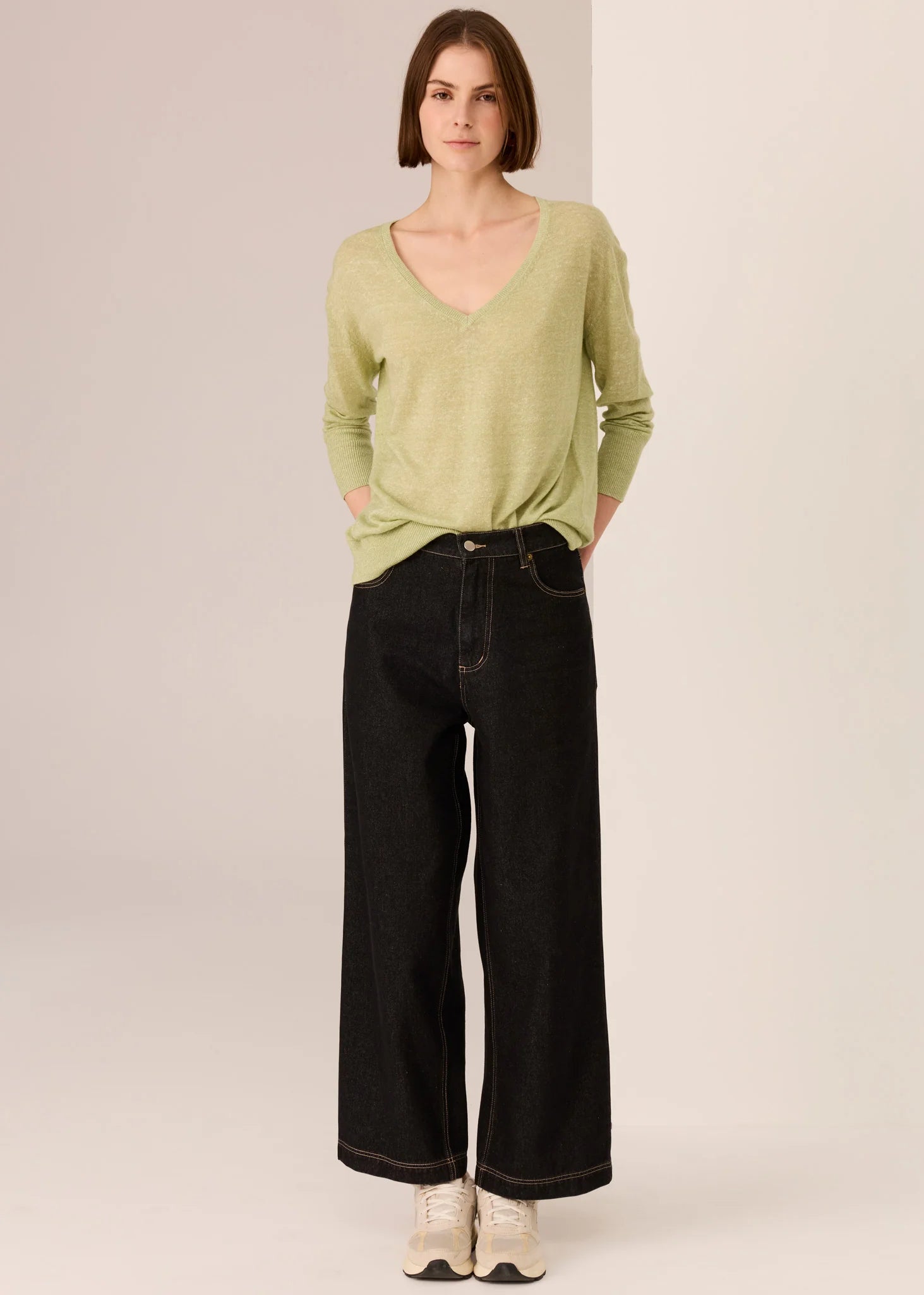 Vaun V-Neck Knit Top Pistachio