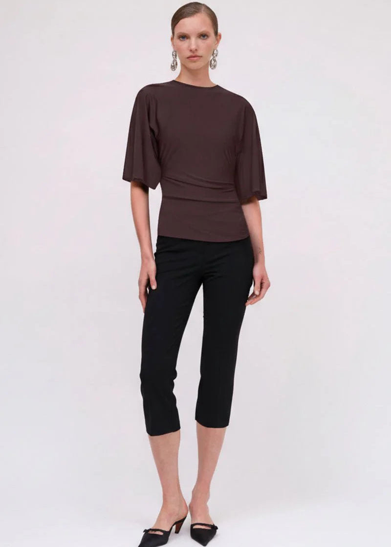 Ivy Cape Sleeve Top Chocolate