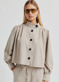 Second Female Zoe High Neck Jacket - Light Beige Melange