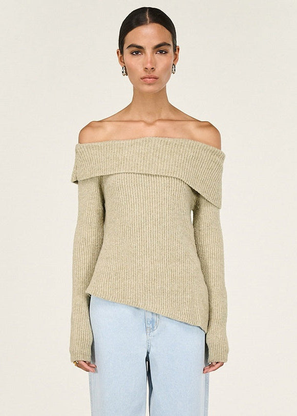 Elka Alba Off Shoulder Knit Moss