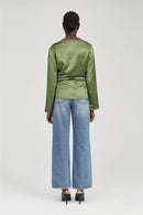 Anchored Wide Neck Top - Olive