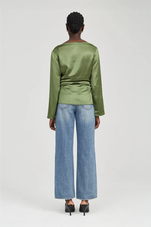 Anchored Wide Neck Top - Olive