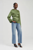 Anchored Wide Neck Top - Olive