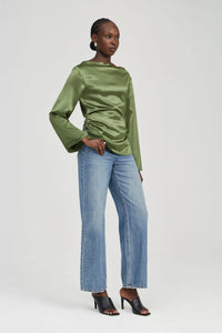 Anchored Wide Neck Top - Olive