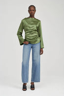 Anchored Wide Neck Top - Olive