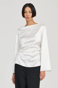 Anchored Wide Neck Top - White