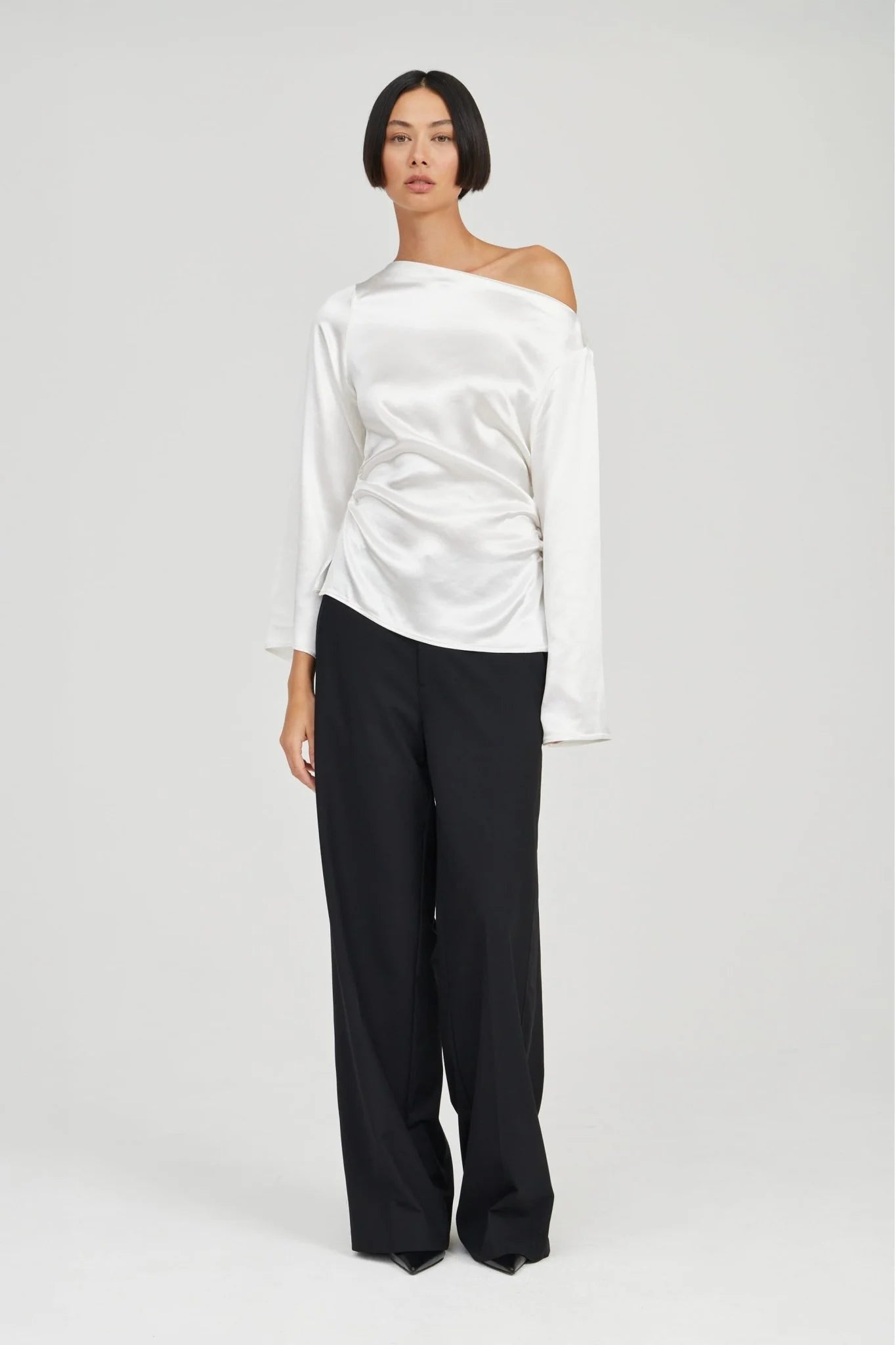 Anchored Wide Neck Top - White