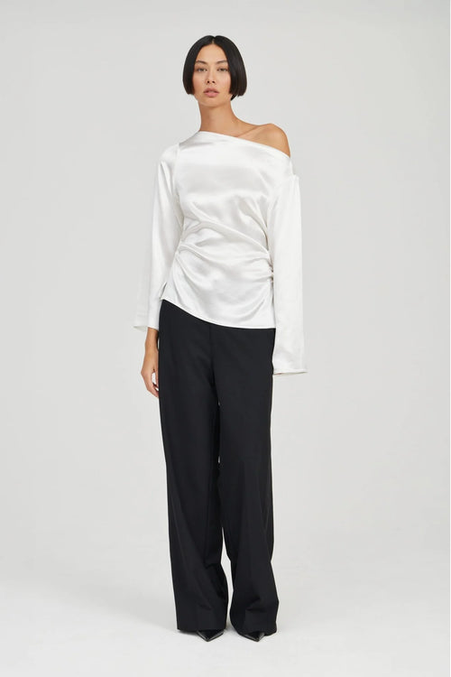 Anchored Wide Neck Top - White