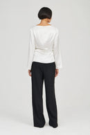 Anchored Wide Neck Top - White