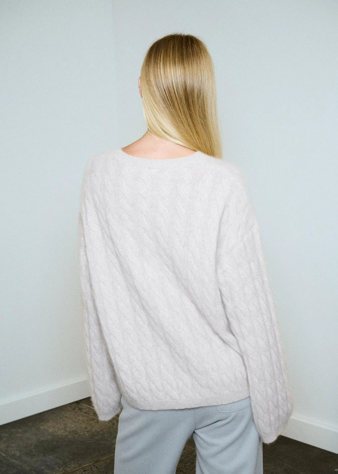 Anna Cable Jumper - Cloud