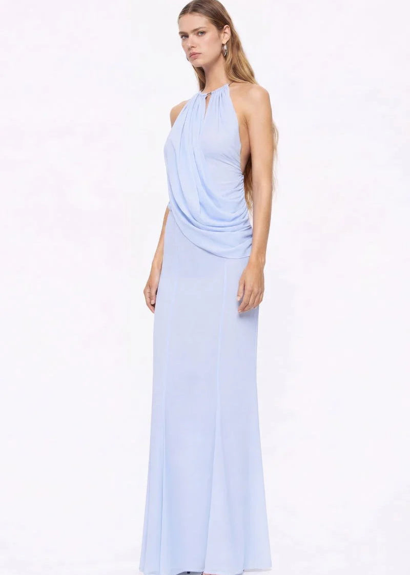 Annalese Draped Gown Ice Blue