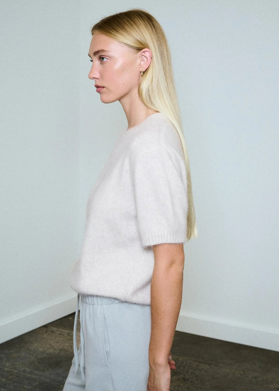 Anna Knit Tee - Cloud