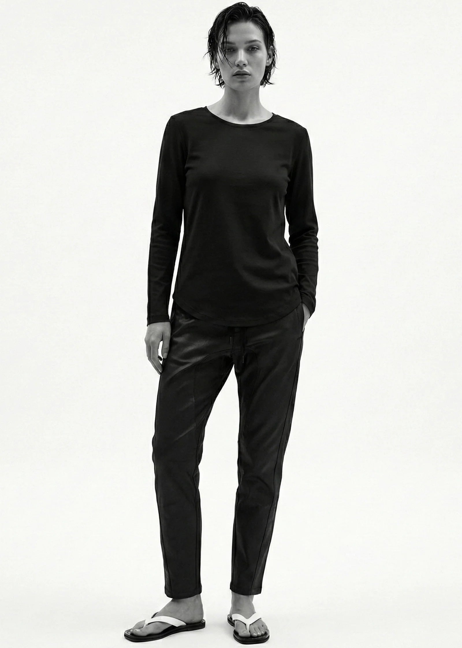 Lounge the Label  Drop Crotch Pant Aspen Black