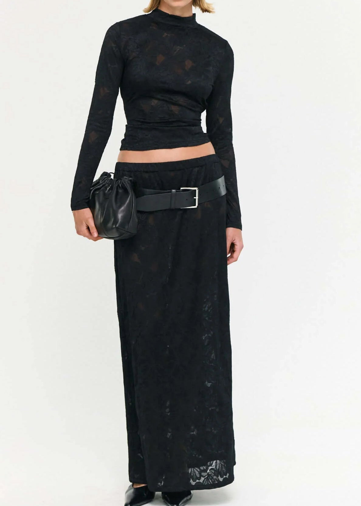 Astrid Sheer Lace Maxi Skirt