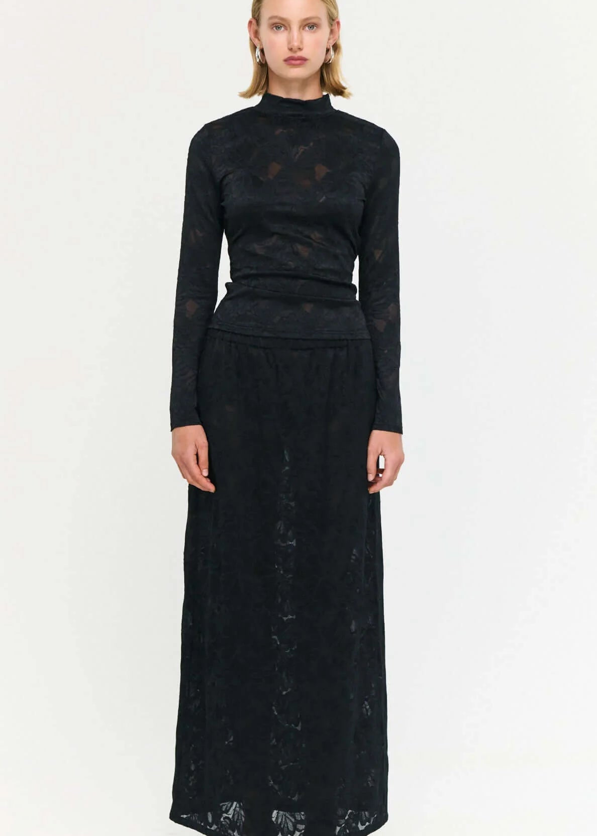 Astrid Sheer Lace Maxi Skirt