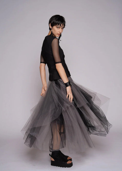 Axis Tulle Skirt - Black/Smoke Grey