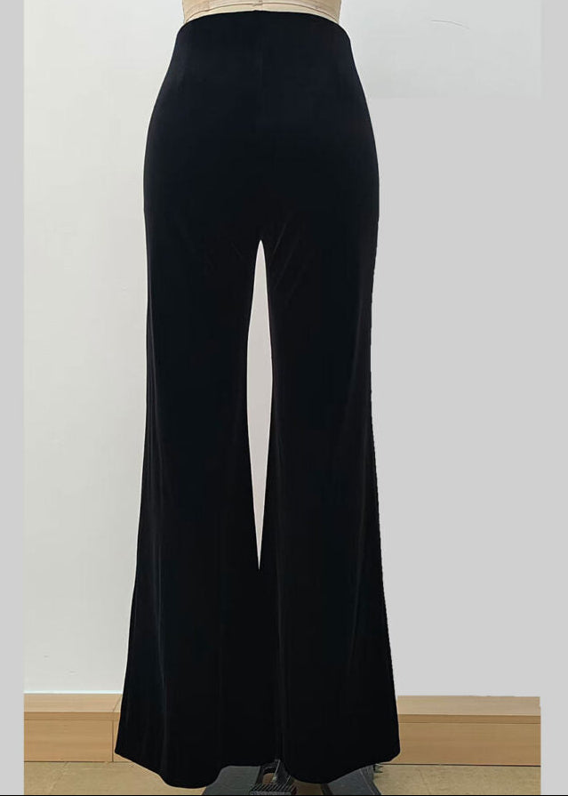 Sophie Moran Velvet Flared Pants – Black