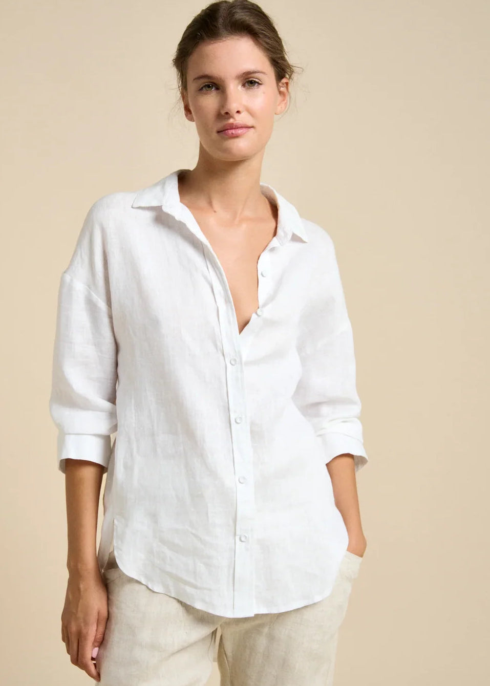 Little Lies Boyfriend Shirt - White