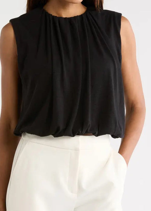 Bubble Hem Top - Black