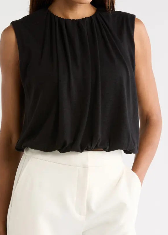 Bubble Hem Top - Black