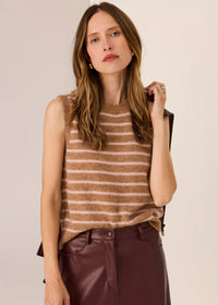 Carmel Striped Vest Camel Blush