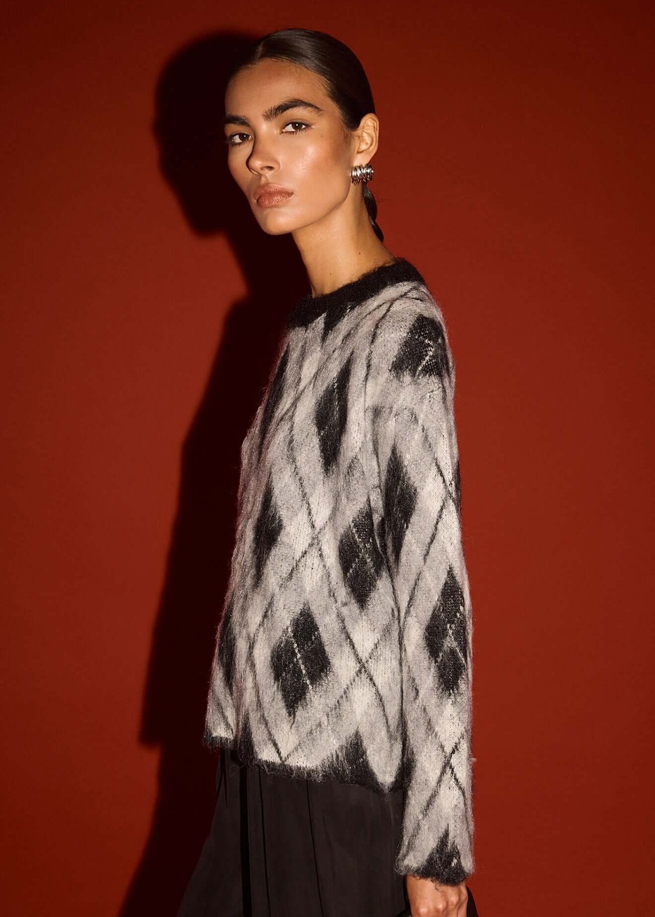 Camille Brushed Jumper Argyle